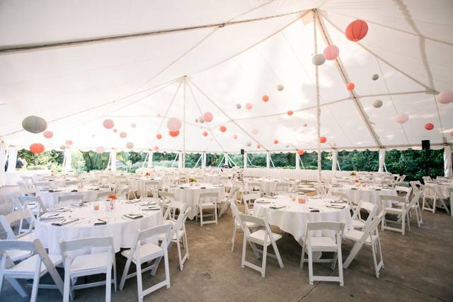 Grand tent reception with lantern styling