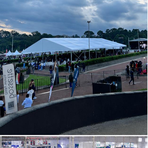 Marquee village at a major outdoor event