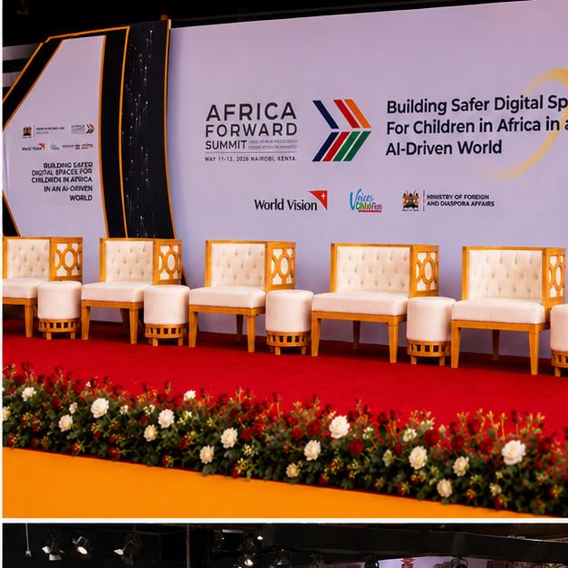 Summit stage set and floral dressing for a continental conference